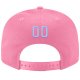 Custom Pink Light Blue-White Stitched Adjustable Snapback Hat