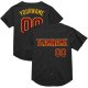 Custom Black Maroon-Gold Mesh Authentic Throwback Baseball Jersey