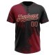 Custom Crimson Black-Cream 3D Pattern Abstract Brush Stroke Two-Button Unisex Softball Jersey