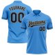 Custom Powder Blue Navy-Old Gold Performance Vapor Golf Polo Shirt