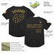 Custom Black Old Gold Mesh Authentic Throwback Baseball Jersey