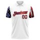 Custom White Red-Royal 3D American Flag Performance Golf Polo Shirt