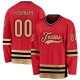 Men's Custom Red Old Gold-Black Hockey Jersey