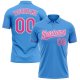 Custom Powder Blue Pink-White Performance Vapor Golf Polo Shirt