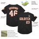 Custom Black White-Orange Mesh Authentic Throwback Baseball Jersey