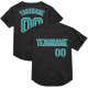 Custom Black Teal-White Mesh Authentic Throwback Baseball Jersey