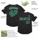 Custom Black Kelly Green-White Mesh Authentic Throwback Baseball Jersey