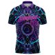 Custom Black Pink-Purple 3D Pattern Design Magic Mushrooms Over Sacred Geometry Psychedelic Hallucination Performance Golf Polo Shirt