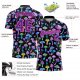 Custom Black Purple-Pink 3D Pattern Design Magic Mushrooms Psychedelic Hallucination Performance Golf Polo Shirt