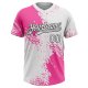 Custom Pink White-Black 3D Pattern Abstract Brush Stroke Two-Button Unisex Softball Jersey