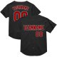 Custom Black Red-White Mesh Authentic Throwback Baseball Jersey