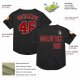 Custom Black Red-White Mesh Authentic Throwback Baseball Jersey