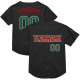 Custom Black Kelly Green-Red Mesh Authentic Throwback Baseball Jersey