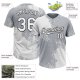 Custom White Gray-Black 3D Pattern Abstract Brush Stroke Two-Button Unisex Softball Jersey