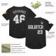 Custom Black White-Gray Mesh Authentic Throwback Baseball Jersey