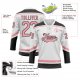 Custom White Medium Pink-Black Hockey Lace Neck Jersey