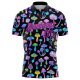 Custom Black Purple-Pink 3D Pattern Design Magic Mushrooms Psychedelic Hallucination Performance Golf Polo Shirt